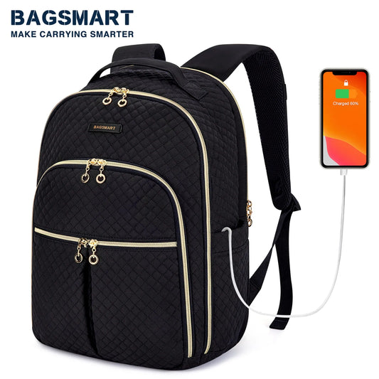 BAGSMART Laptop Backpacks for Women 15.6 inches Notebook