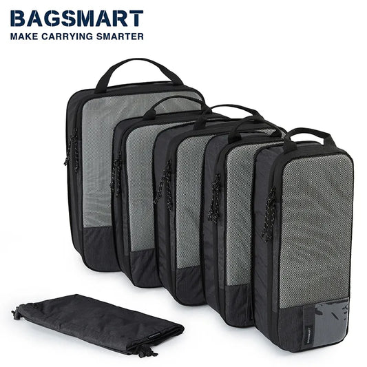 BAGSMART Compression Packing Cubes Men Travel Expandable Luggage Organizer Carry on Luggage Packing Organizers for Women