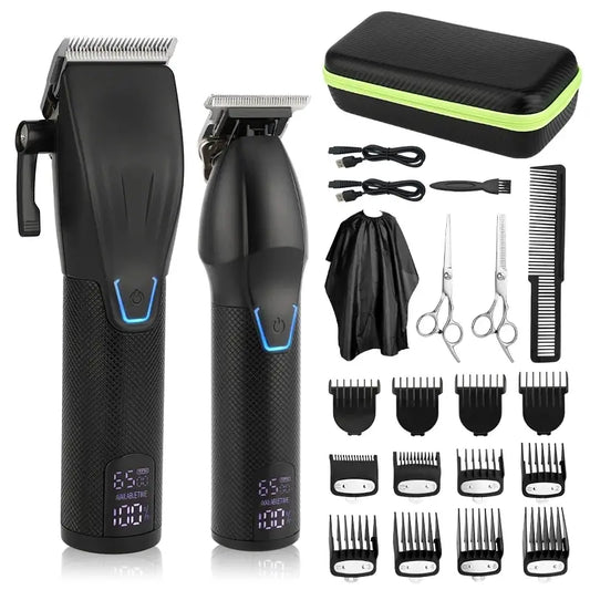 two pc hair clipper and beard trimmer set for mens wireless 