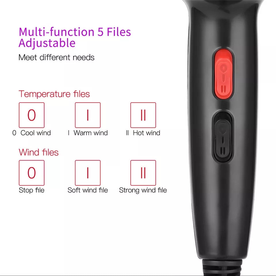 2200W Negative Ion Hair Dryer Household Hair Dryers Fan Diffuser Nozzles Comb Salon Mini Travel Portable Blow Drying Machine