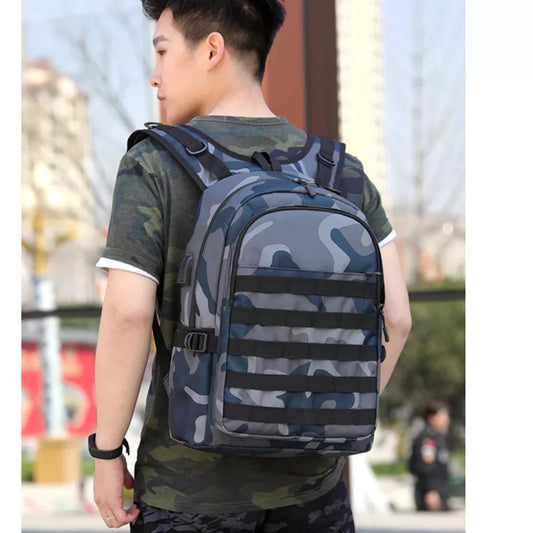 PUBG Backpack Men SchoolBag Mochila Game Battlefield Infantry Pack Travel School Bags USB Charging Jack Back Knapsack Male (OZK BP 4001)