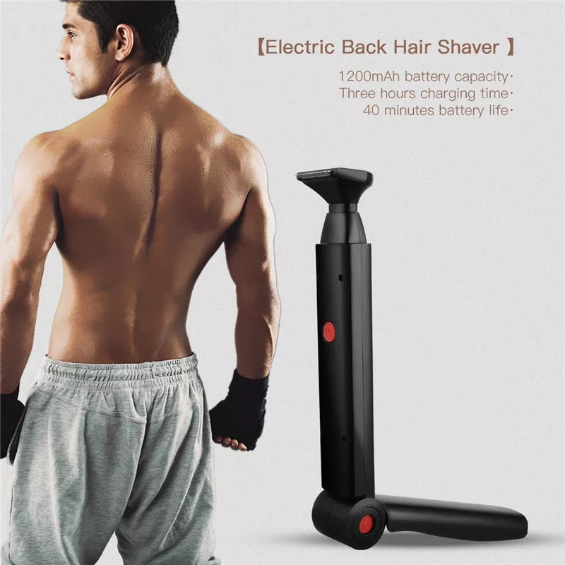 Foldable Electric Back Trimmer For Men Hair Cutting RechargeableLong Handle Whole Body Shaver Razor Blade Hair Cutting Machine kinfo