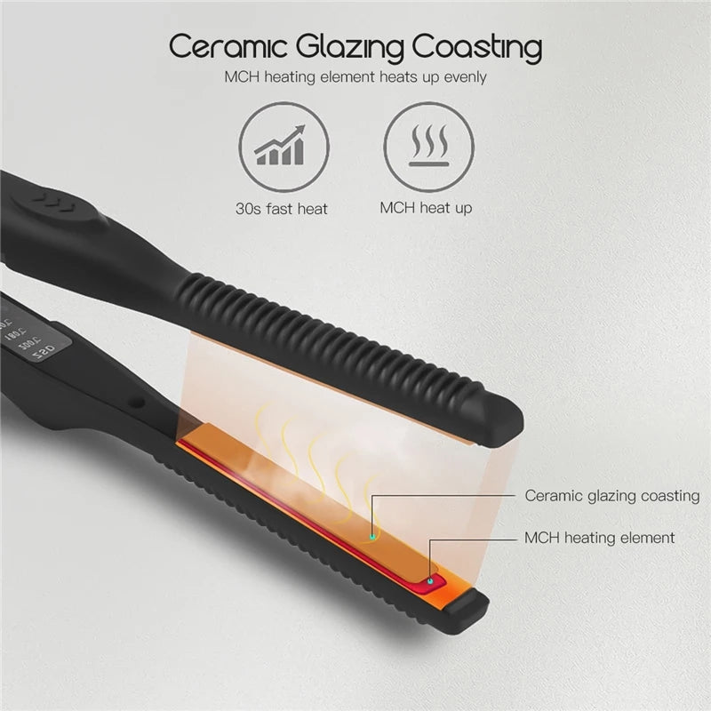 Ultra-Thin Hair Straightener Curler Professional Ceramic Flat Iron For Short Hair Women and Men Fast Styling Adjustable
