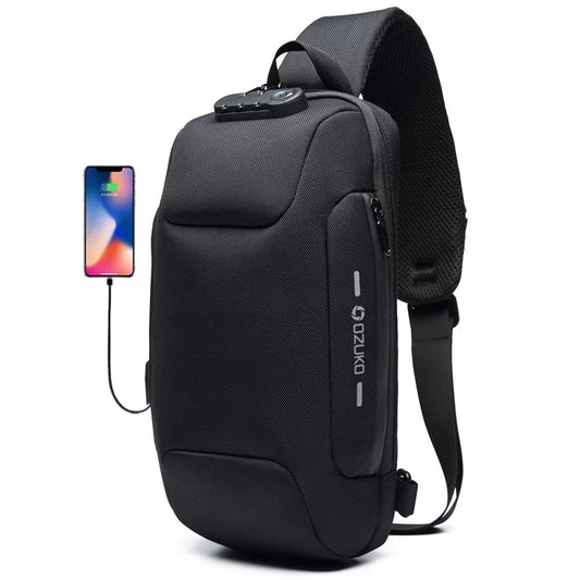 OZK New Multifunction Crossbody Bag for Men Anti-theft Shoulder Messenger Bags Male Waterproof Short Trip Chest BackPack