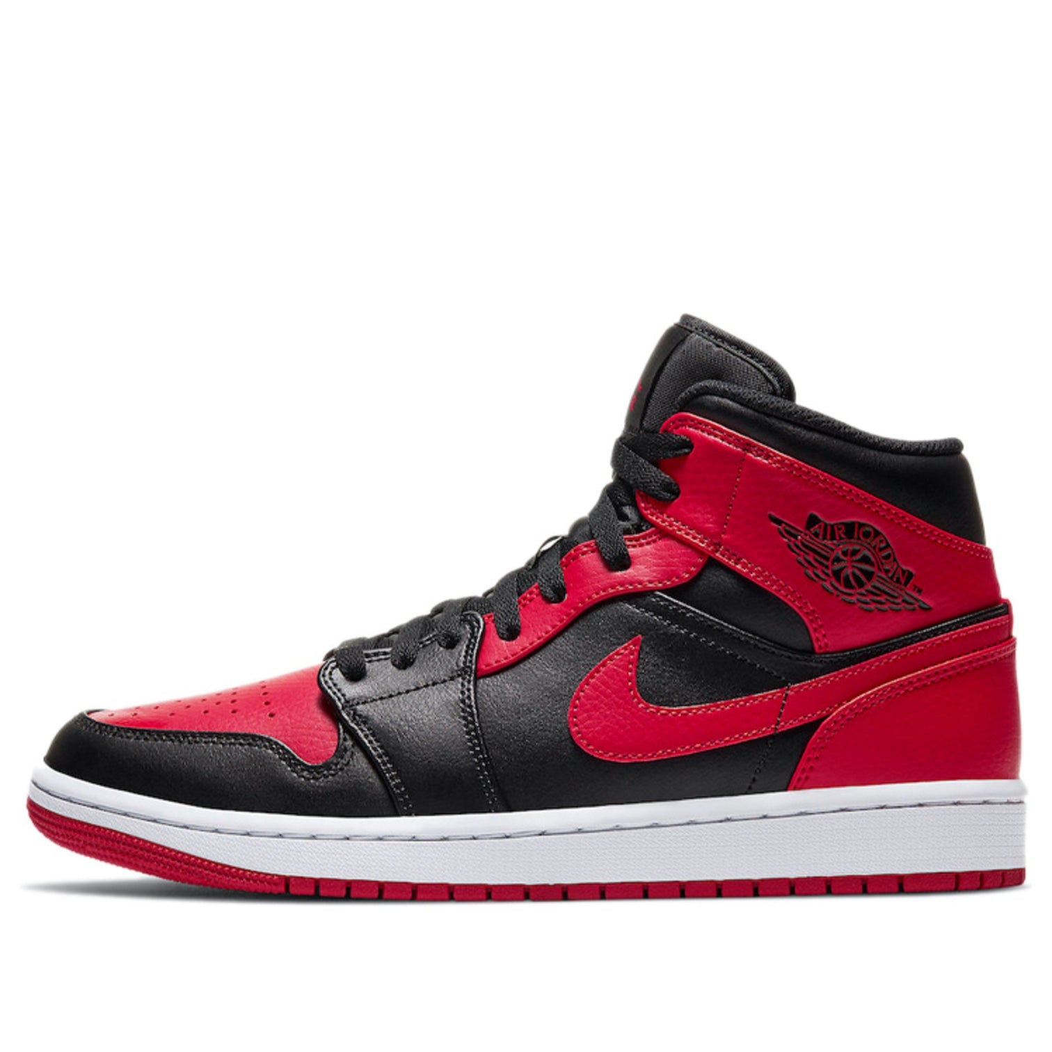 Nike Air Jordan 1 Mid Banned MENS ANKLE RED BLACK SNEAKERS
