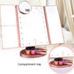 Touch Screen Makeup Mirror with 22 LED Light 1X/2X/3X/10X Magnifying Glass Compact Vanity Mirror Flexible Cosmetics Mirrors Make