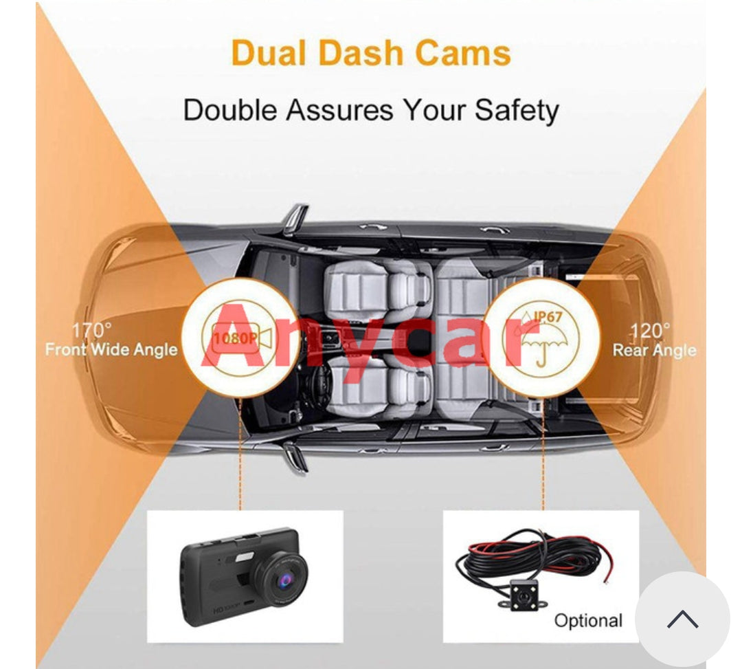 4'' Car DVR Camera Video recorder HD 1080P Dash Cam Auto Digital  Recorder Dashcam Camera IPS Touch Screen G-Sensor WDR Car DVRs