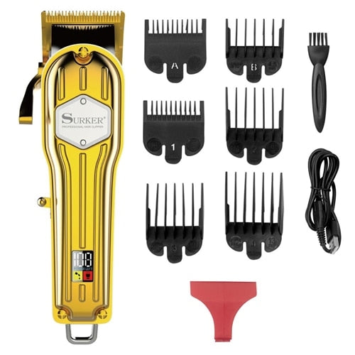 barber hair clippers surker lcd wireless hair trimmer